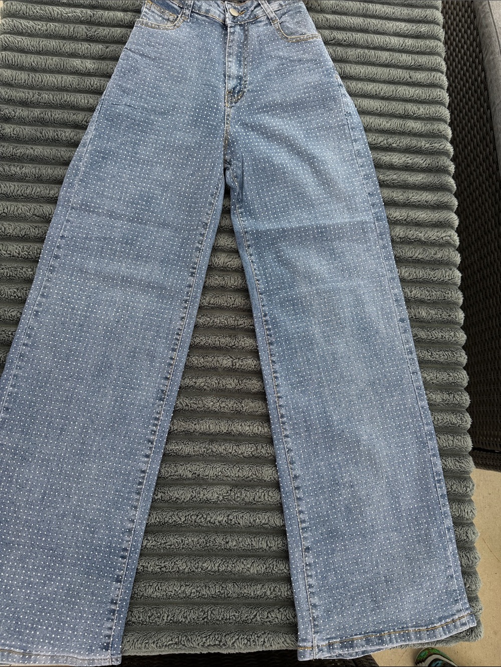 Blue Polka-Dot Wide Leg Women’s Jeans